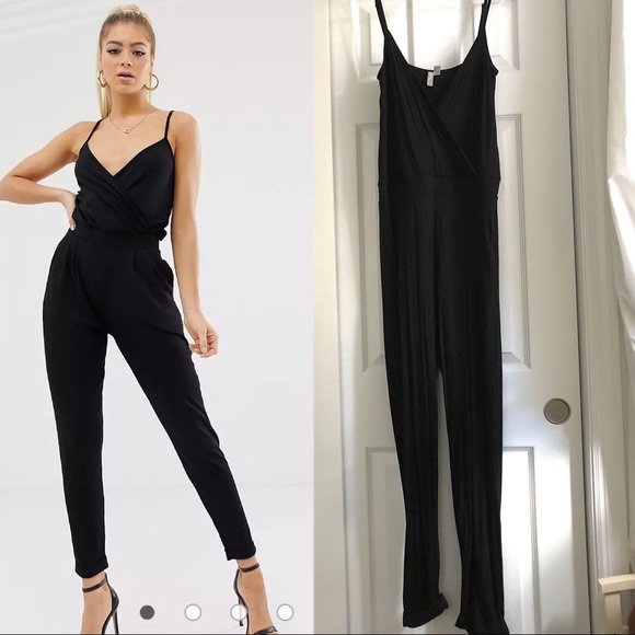 ASOS Pants - ASOS Black Wrap Front Jumpsuit